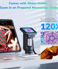 Portable Digital Microscope With 2.8 Inch LCD Screen, 8 LED Lights, Handheld USB Coin Camera, Slide Kit For Kids And Adults, Built-In Distance Adjustment Ring For Stable Focus And Clear Imaging, showing 120x view