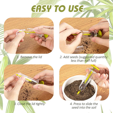 Steps using 17 Pack Seed Planter Tool Hand Seeder Mini Sowing Seed Dispenser Sower Seedling Dibber Widger Seed Spreader For Planting