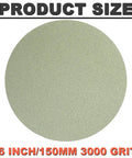 Pro Grade 6 Inch Foam Sanding Discs 15 Pack 3000 Grit Hook And Loop Wet Dry Sandpaper for Orbital Sander Product Size Display