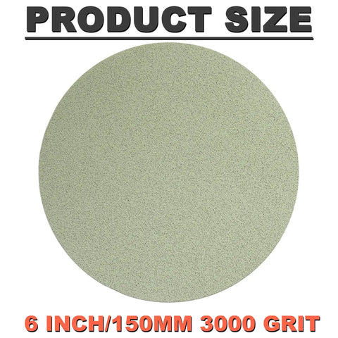 Pro Grade 6 Inch Foam Sanding Discs 15 Pack 3000 Grit Hook And Loop Wet Dry Sandpaper for Orbital Sander Product Size Display