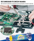 Rosin Paste Soldering Flux No Clean Rosin Solder Flux Paste for IC and SMD rework, 30mL syringe in electronics repair setup