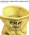 Leather Ground Utility Gloves For Men With Kevlar Lined Protection Cut Puncture Resistant Flame Resistant Arc Rated Tan Large