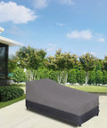 Heavy Duty Waterproof Outdoor Chaise Lounge Cover Set With Air Vent, Windproof Patio Lounge Chair Covers, Gray/Dark Gray