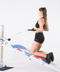 Woman using Total Trainer with EZ Curl Bar For Heavy Weight Training Fits Total Trainer Bowflex And Home Gym Cable Systems