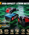 Dual 21V lithium batteries for Cordless 3 In 1 Weed Wacker With Battery Power, Stringless Trimmer Brush Cutter And Lawn Edger