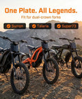 Front Number Plate For Electric Dirt Bikes With Dual Front Shock System Universal Fit For EBikes Like Surron Light Bee X Ridstar Q20 Tuttio Soleil 01 Yozma Macfox And More on dual-crown forks