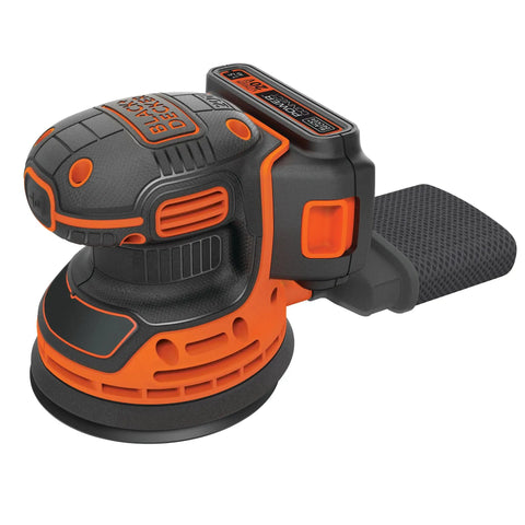 Cordless Orbital Sander With 12,000 OPM For Fast Material Removal, Lightweight And Easy To Use, with hook and loop system visible