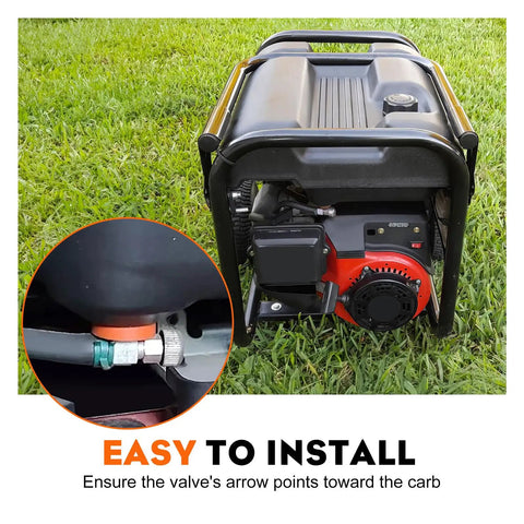 Portable generator with focus on Two Pack Fuel Shut Off Valves And Tank Bushing Grommets For MTD Troy Bilt, installed view.