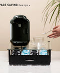 Massive 36 Pod Coffee Capsule Tray For Tassimo Pods Drawer Organizer With Tempered Glass Top, coffee machine on stand