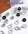 24Pcs Bicycle Axle Nut Kit With Safety Washers for M8 M9.5 M10 hubs shown with waterproof storage box on marble surface.