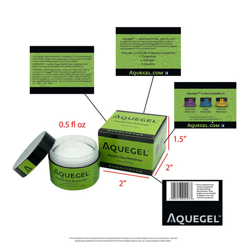 Nasal Moisturizer Gel With Eucalyptus Breathe Easy Pack Of 4 For 12 Hour Nasal Dryness Relief in 0.5 oz jar with box.