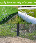 Heavy Duty Galvanized Steel U Shape Garden Stakes And Fixing Gasket Sets For Weed Fabric And Sod Turf Pins 6 Inch Landscape Staples 100 Pack Ideal For Gardens Orchards Yards And Tents securing netting and fencing