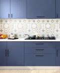 Blue kitchen cabinets with 10 Pack Matte Black Square Cabinet Pulls Stainless Steel Kitchen Cupboard and Dresser Handles installed.