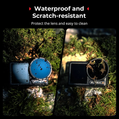 ND Filter And CPL Kit For DJI Osmo Action 5 Pro And Action 4 shown in nature with waterproof and scratch-resistant features