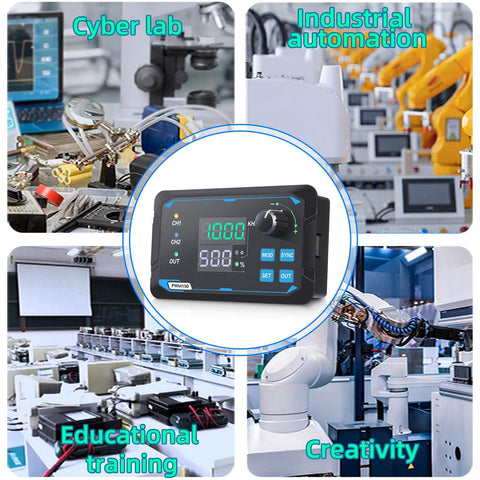 Dual Channel PWM Signal Generator With Independent Display used in cyber lab, industrial automation, educational training, and creativity