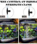10-pack black plastic aquarium air control valves for 3/16 tubing; T-shaped flow regulators shown close-up and installed