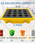 Beefed Up Workhorse Spill Containment Pallet For 55 Gallon Drums With Secondary Containment Tray And Drain, 2200 Lb Load Capacity