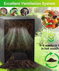 Heavy Duty 2 In 1 Outdoor Compost Bin With Lid, Large 93/130 Gallon Garden Waste Cage, Galvanized Steel Perforated Panels