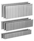 Built Like A Brick Premium 304 Stainless Steel Brad Nails 18 Gauge Rust Resistant Fasteners For Heavy Duty Carpentry And Weekend Warrior Projects Badass Durability Multi Size Pack, displayed in three groups of varying lengths.