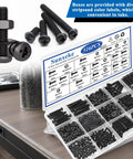 516 Piece Nuts And Bolts Hardware Kit With 21 Sizes M3 M4 M5 M6 Phillips Pan Head Fasteners And Washers in black case