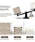 Thickness comparison of Rich Natural Linen Blend Farmhouse Curtains, 52 By 90 Inches, Two Panels, showing fabric density.