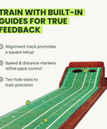 9 Foot 6 Inch Putting Mat With Automatic Ball Return For Indoor Use Two Hole Putting Green Designed For Home And Office