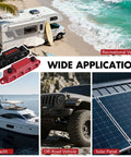 Tough Custom 12V Power Distribution Block With 5/16 Inch Studs And Secure Cover in a beach setting by a recreational vehicle.