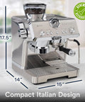 La Specialista Opera Espresso Machine With Cold Brew Built In Grinder 15 Settings For Single Or Double Dose Barista Level Steam Wand EC9555M Renewed on kitchen counter