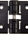Detent Hinge With Holes For Cabinets 50mm Leaf Height 60mm Open Width 5 Lb In Torque Black Keeps Doors At Four 90 Degree Stops