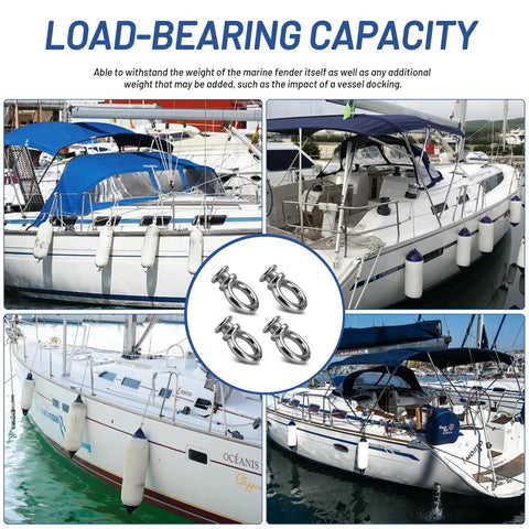 Replacement Boat Fender Eye Set for Quick Release Bumper Hanger Clips and Locks, stainless steel marine fender eyes on boats