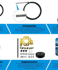 Outboard Rotary Boat Steering Kit With High Performance Marine Cable System, aluminum alloy rudder, plastic steering wheel