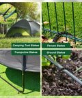 Heavy Duty 12 Inch Rebar Stakes 16 Pack J Hook Galvanized Ground Stakes for tent, fence, trampoline, and garden use