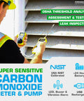 CO Detector With Built In Pump For Easy Air Sampling No Joke 0 To 1000 PPM Range USA NIST Calibrated USB Rechargeable Device