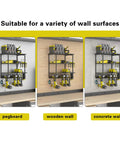 Must Have 4 Layer Power Tool Organizer Wall Mount With Heavy Duty Metal Shelves Cordless Drill Holder And Screwdriver Tray 300 Lb Capacity Space Saving Garage Storage Rack For Tools And Chargers on pegboard, wooden wall, and concrete wall