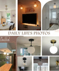 Mid Century Modern Ceiling Light Fixture With Milk Glass Shade And Matte Gold Finish Semi Flush Mount in various rooms