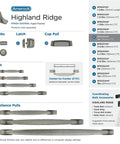 Highland Ridge satin nickel appliance pull with various center-to-center sizes, including Eight Inch Center To Center Appliance Pull Satin Nickel Highland Ridge Drawer Pull Cabinet Hardware For Kitchen Do It Yourself Upgrade 1 Pack Built To Last Durable Metal Construction Easy Mounting And Smooth Glide For Everyday Use.