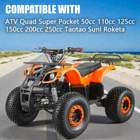 Ignition Switch Replacement Fits 50cc 110cc 125cc 150cc 200cc 250cc Motorcycles ATVs Dirt Bikes And Scooters 4 Wire 4 Pin With 2 Keys Easy Install pictured on orange ATV.