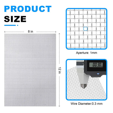 Six Pack 12 By 8 Inch Heavy Duty Stainless Steel Wire Mesh Screen With 1mm Holes And 20 Mesh No Rust Easy To Cut Durable Metal Mesh
