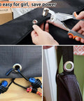 One Hand Operation Grommet Kit 3/8 Inch Heavy Duty Handheld Manual Press with Hole Punch in use on fabric