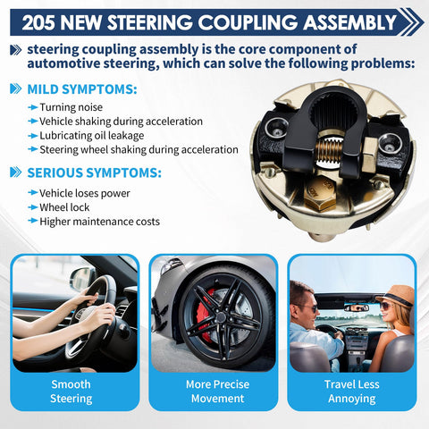 205 Steering Coupling Adaptation For Three Quarter Inch 26 Spline Input Shaft And Two And Three Quarter Inch Outer Diameter Beefed Up Heavy Duty Steering Coupling Assembly With Precise Fit For 200 201 202 Style Drivetrains Durable And Easy Install