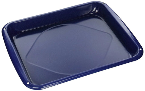 Blue basin pan from Genuine OEM Broiler Pan Set For Ranges 5304442087 With Slotted Pan And Basin Pan Catches Drippings