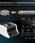 Mixed Denomination Money Counter Machine For Small Biz And Retail, Commercial Grade Bill Counter With Auto Currency Detection