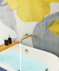 Wall Mount Tub Filler With Two Handles Bathtub Faucet, Gold Brushed Finish, 11-Inch Spout Filling Bathtub, Artistic Wall