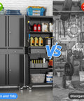Heavy Duty Metal Garage Cabinet With Dual Drawers And Precision Glide Locking Casters Hella Rugged Rolling Tool Chest organized storage example.