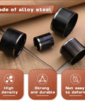 Alloy steel punches from the Eight Piece Leather Circle Cutter Set with high carbon steel, featuring eight diameters from 20 to 55 mm.