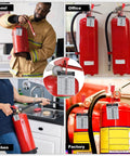 Heavy Duty Aluminum Fire Extinguisher Tags Bulk Pack Featuring Monthly 2026 To 2029 Dates used in school, office, kitchen, and factory inspections.