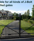 Heavy Duty T Bolt Gate Hinge 700 Lb Beefy Capacity With Built In Ball Bearing For Driveway Gates Farm Gates Barn Doors And Industrial Metal Gates Smooth Quiet Operation No Sagging black metal driveway gate on brick posts