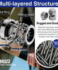 Exploded view of 693ZZ ball bearings, 20-pack, 3x8x4 mm, carbon steel, double shielded
