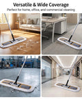 Heavy Duty 24 Inch Commercial Dust Mop Featuring Plush Absorbent Microfiber Pad For Quick Wet Or Dry Floor Cleaning Bulletproof Workhorse Gear For Pros in various cleaning settings.