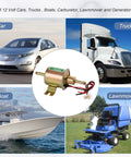 12V Low-Pressure Electric Fuel Pump Kit With Filter, 6.56 Ft 5/16 Inch ID Fuel Line for Cars, Trucks, Boats, Lawnmowers